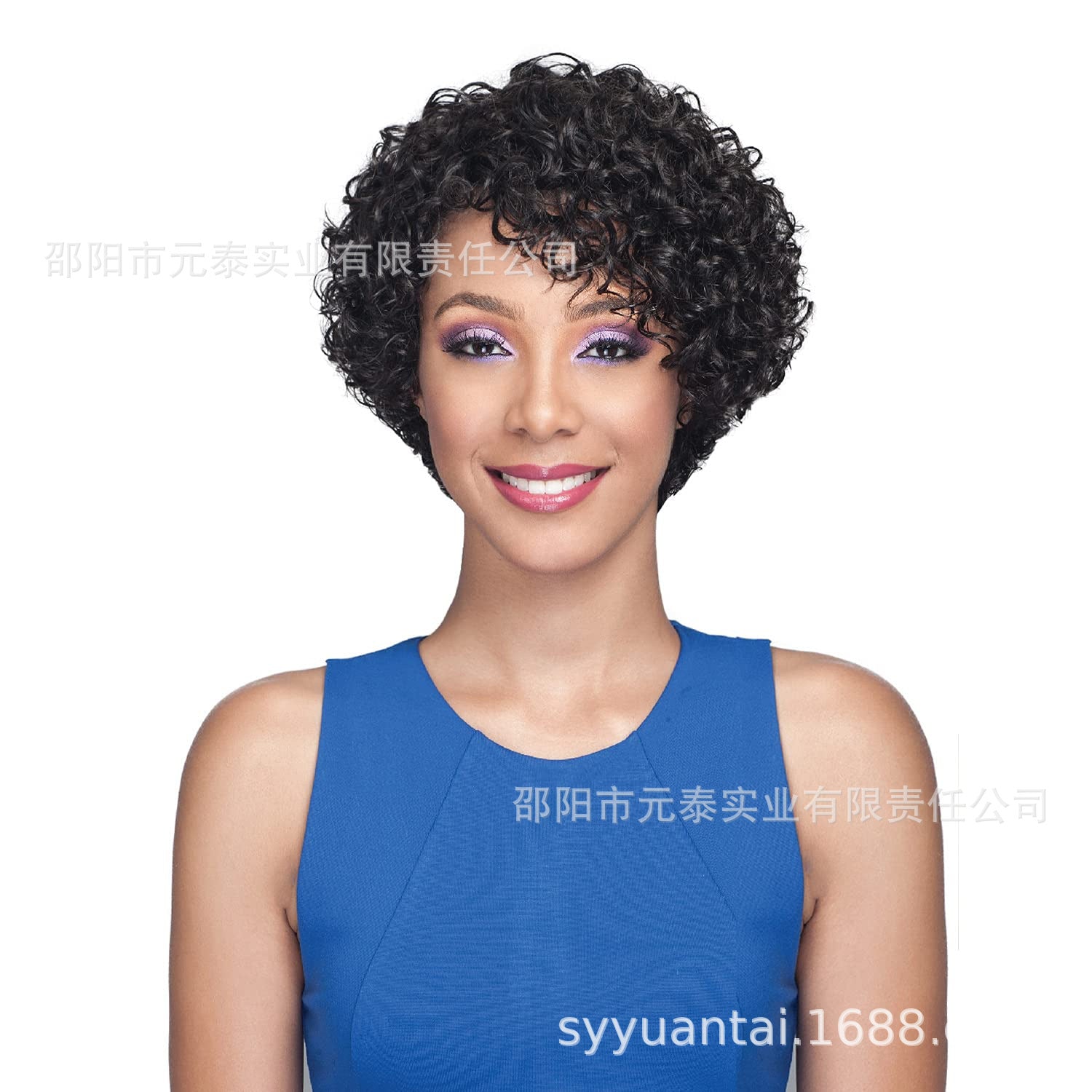 6 Inch Short Curly Wavy Human Hair Wigs Short Pixie Cut Wigs