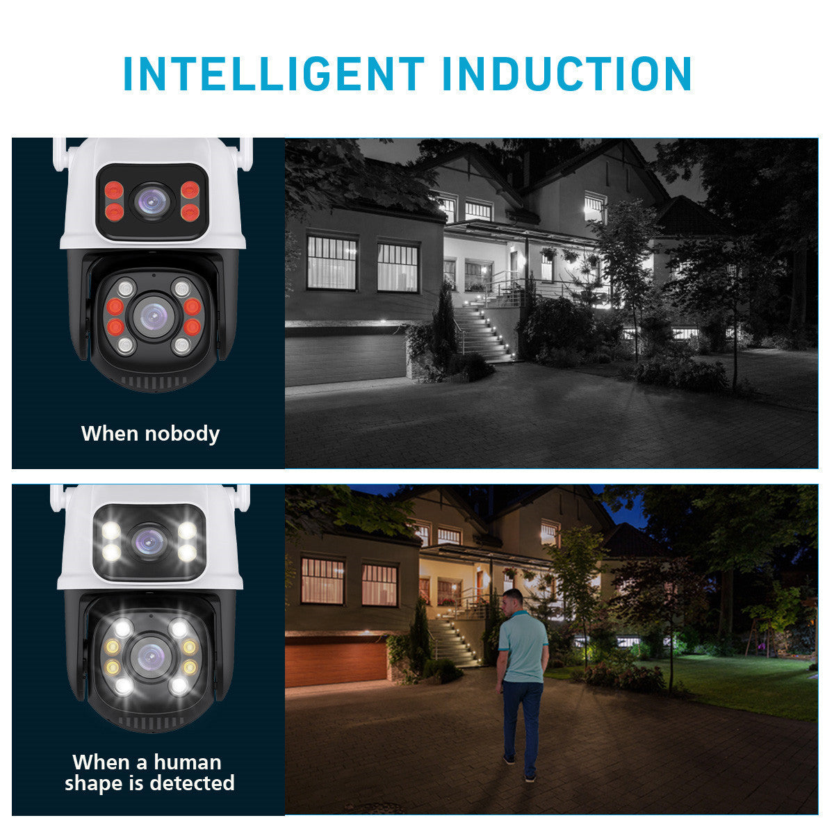 ICSEE Xiongmai Binocular Outdoor Camera Dual Screen Dome Camera WiFi Outdoor surveillance camera waterproof for outdoor use