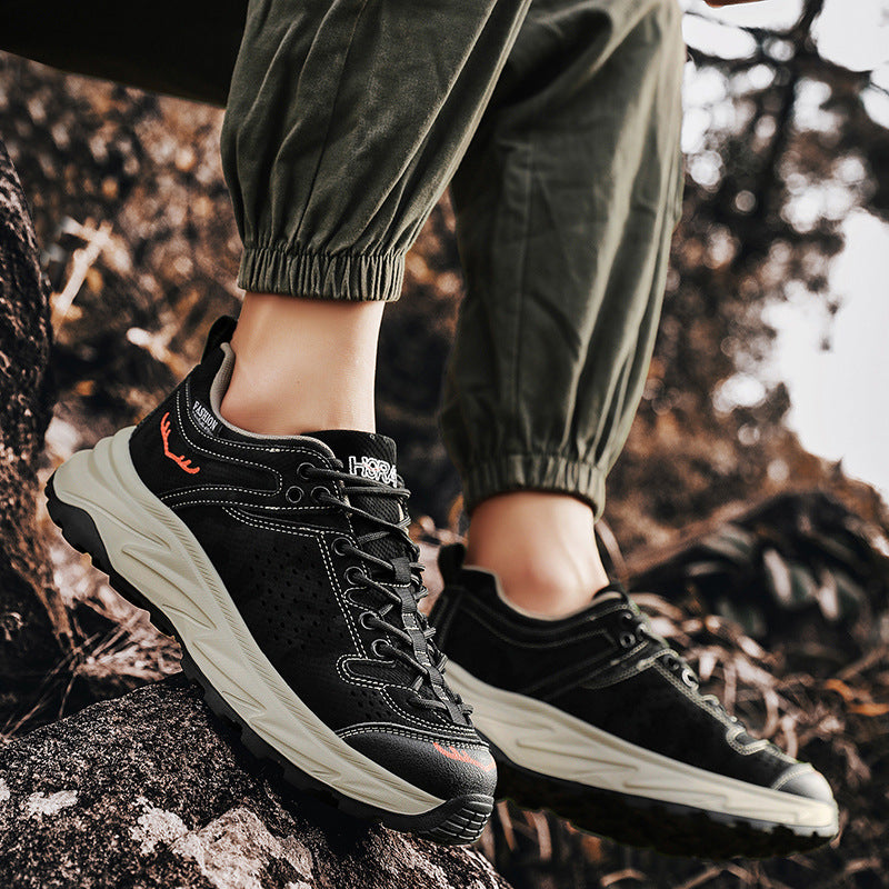 New Thick-Soled Height-Increasing Hong Kong Style Dad Shoes Trendy Retro Outdoor Non-Slip Hiking Shoes Sports Casual Shoes Men's Shoes