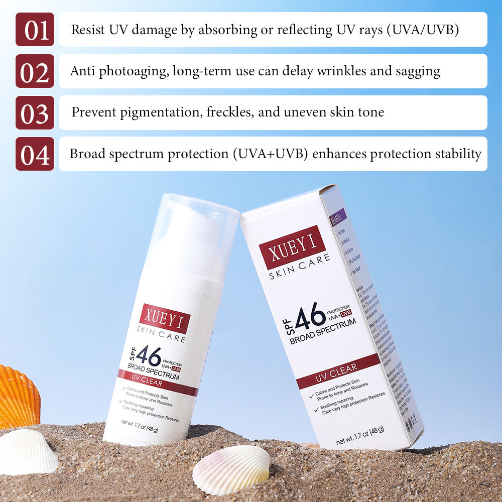 High SPF Sunscreen Lotion Transparent Moisturizing Non-Greasy UV Protection Sunscreen Brightening Isolation Manufacturer Wholesale