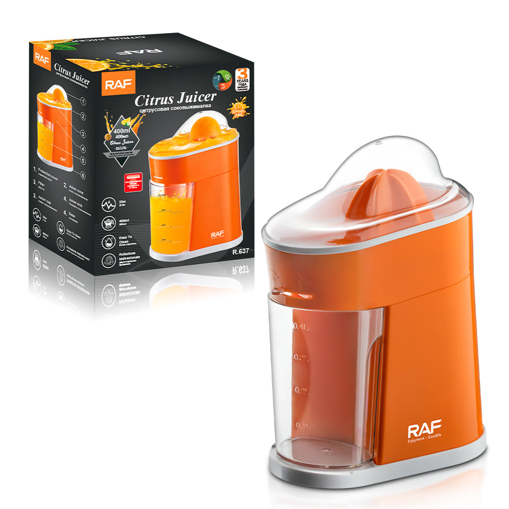 RAF EU Standard Electric Fresh Orange Juicer Household Automatic Lemon Orange Juice Machine Small Portable400ml