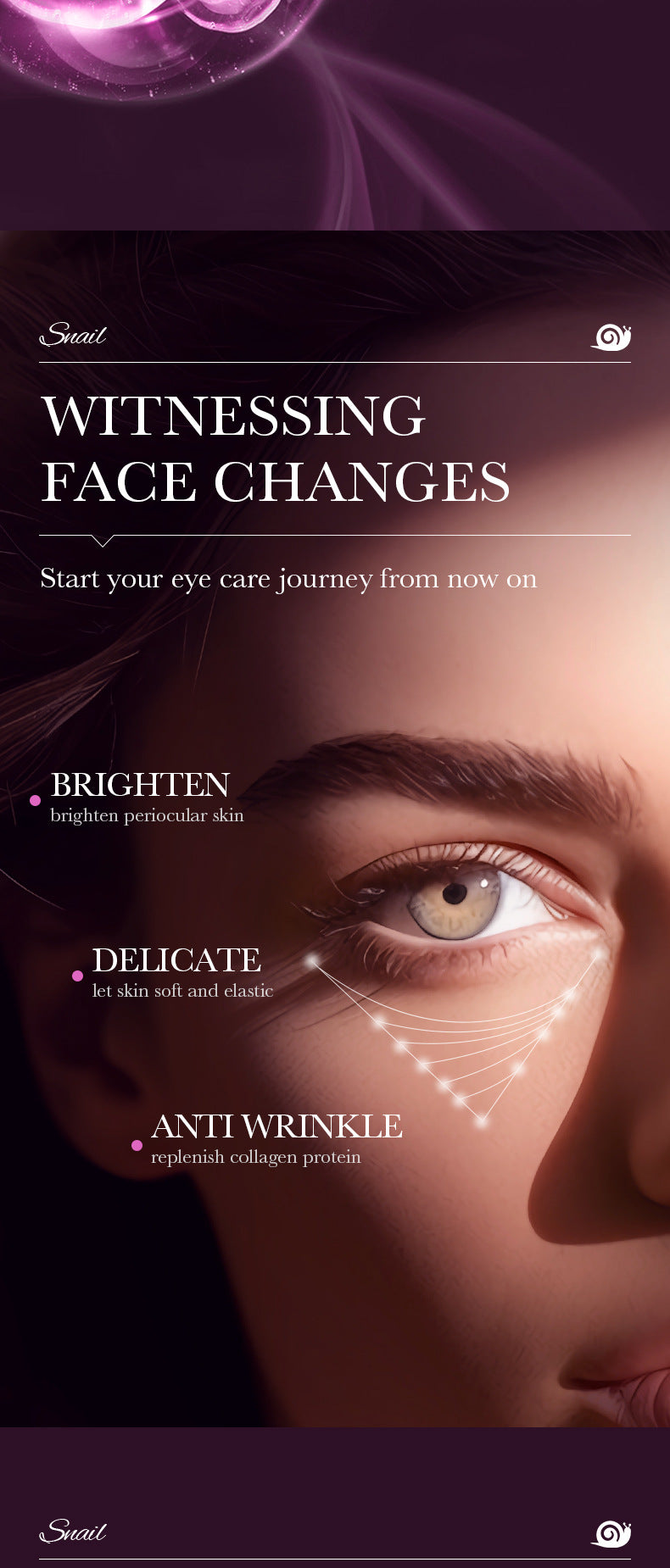 Snail Eye Cream20g SADOER Collagen improves dark circles and wrinkles cross-border wholesale