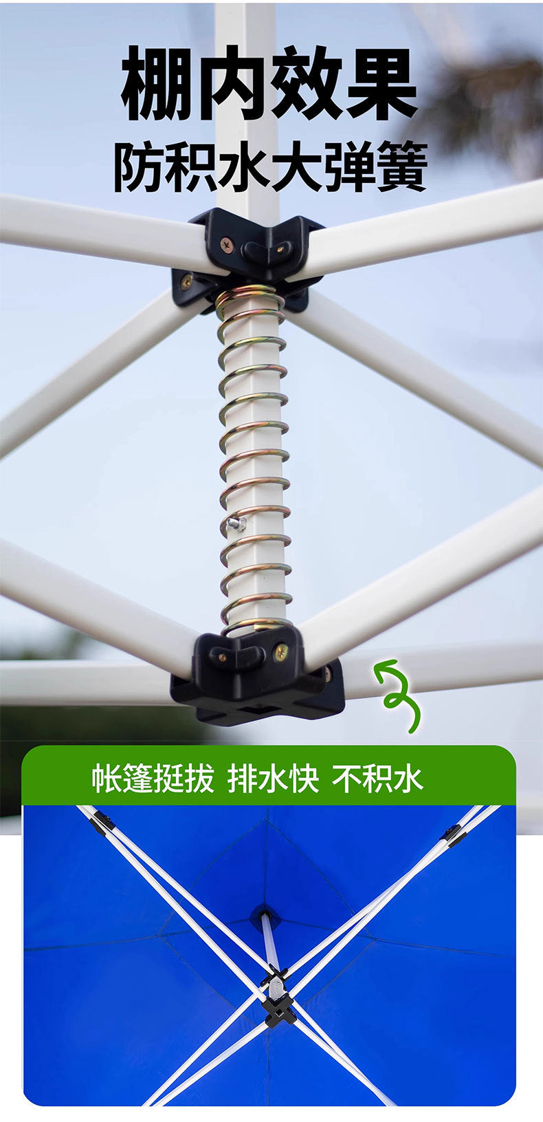 Outdoor Stall Tent Four-Leg Sun Umbrella Four-Corner Large Umbrella Extra Thick Hexagonal Frame Durable Market Sunshade