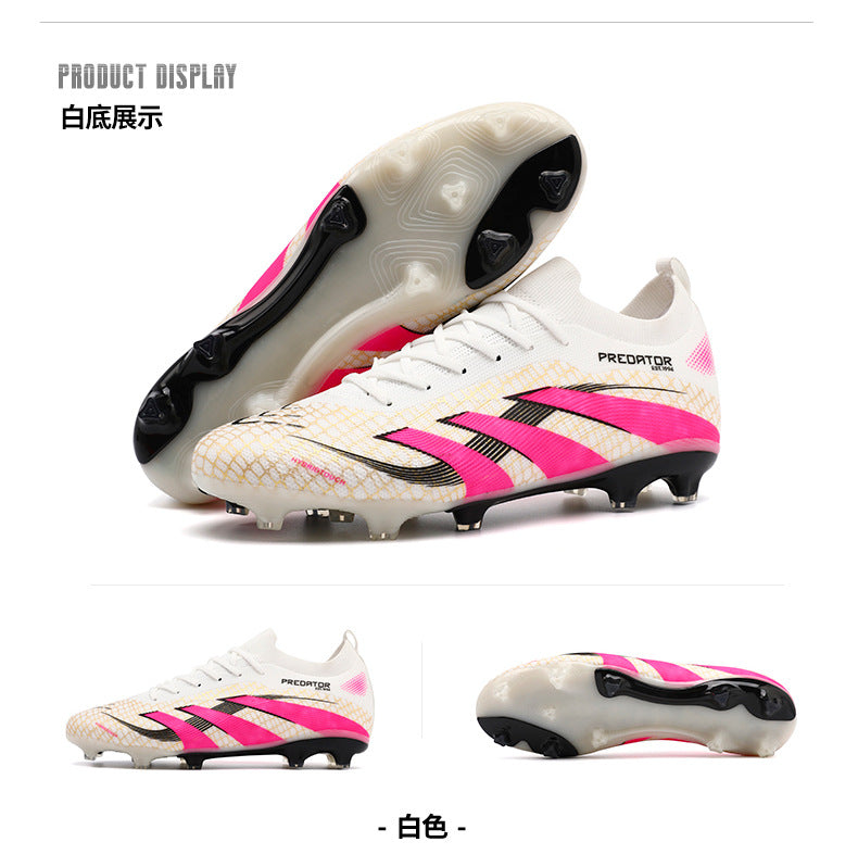 2025New Football Shoes for Men and Women, Youth Students, Fashionable and Comfortable, Long Spikes, Low-top, Factory Direct Sale