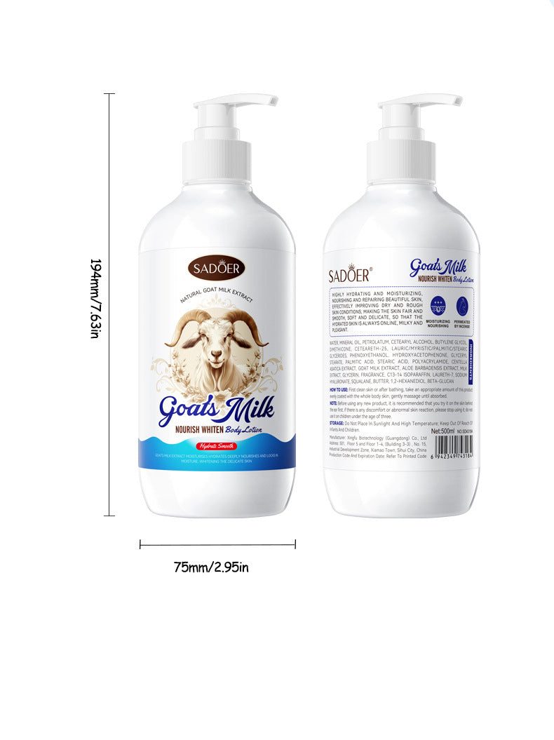 Goat Milk Whitening Body Lotion SADOER Nourishing, hydrating, moisturizing body lotion for foreign trade cross-border