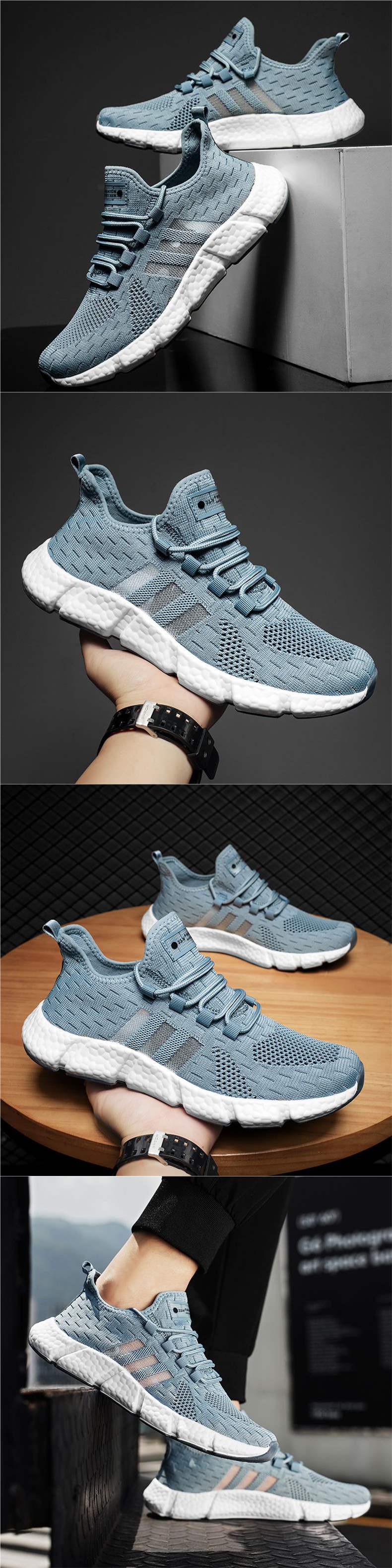 Spring New Anti-Odor Ultra Soft Real Popcorn Cushioning Breathable Shock-Absorbing Casual Running Sports Trendy Shoes for Men