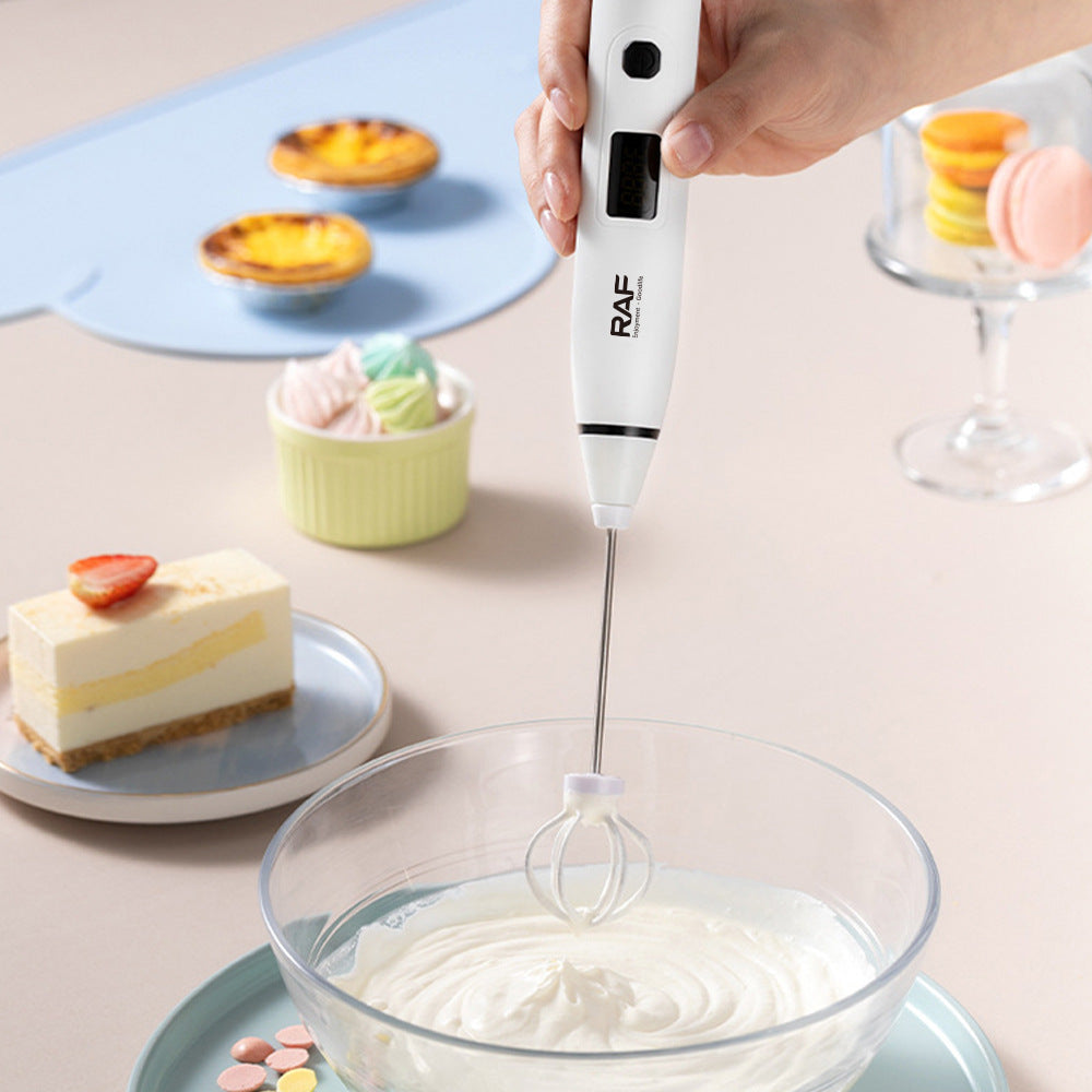 RAF EU Standard Electric Egg Beater Household Handheld Egg Beater Cream Whisk Portable Compact