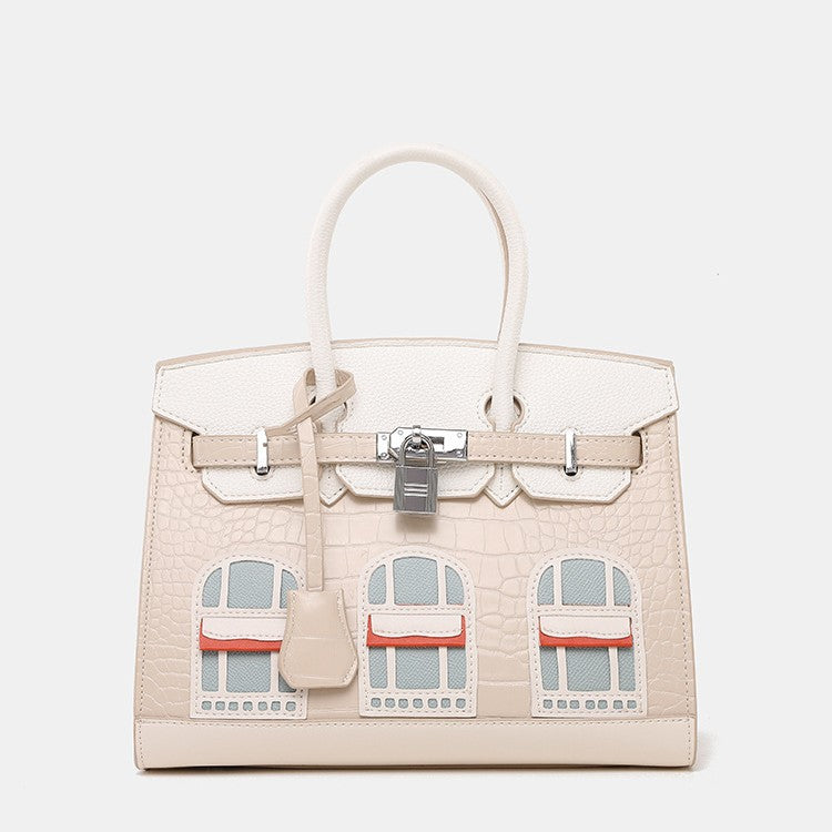 2024New Style House Bag Feel Platinum Bag Crocodile Pattern Casual Versatile Elegant Handbag Single Shoulder Crossbody Bag