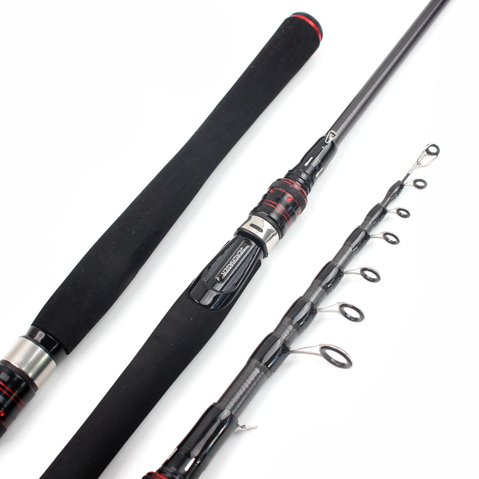 Ultra-short Portable Telescopic Lure Rod Carbon Short Sea Rod Retractable50Centimeter European and American Fishing Gear Manufacturer Wholesale