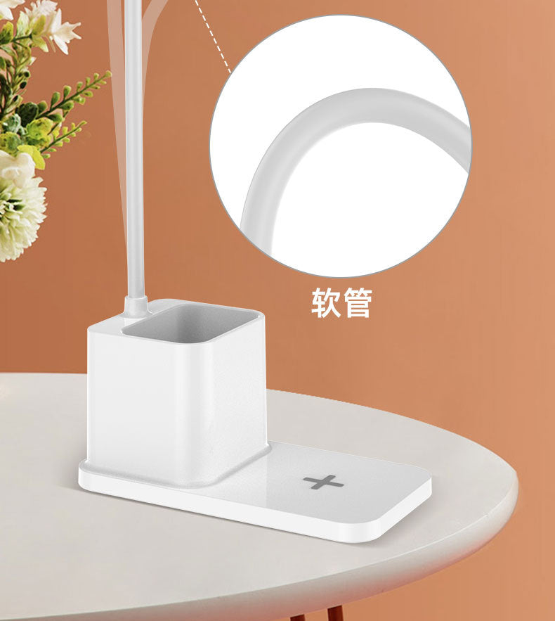 Eye Protection Desk Lamp Touch Dimming Color Adjustment Desk Student Reading Dormitory Charging Pen Holder Children's Bedroom Study Desk Lamp