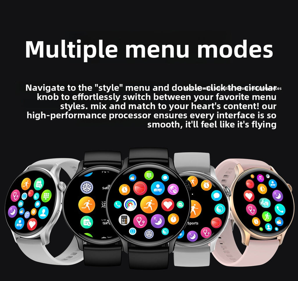 HK85Watch Bluetooth Call Heart Rate Monitoring Exercise Blood Oxygen Blood Pressure AMOLED Multi-Dial Switch Smart Health