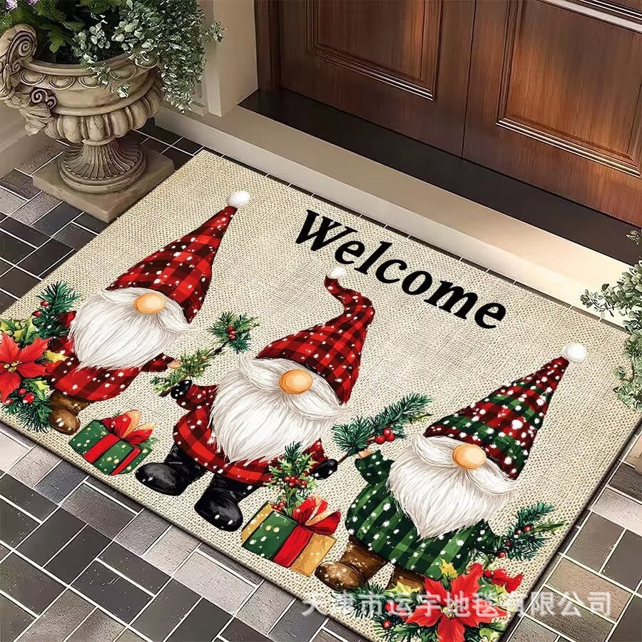 Christmas Carpet Round Living Room Mat Christmas Decoration Atmosphere Mat Christmas Tree Mat Labeling and Shipping