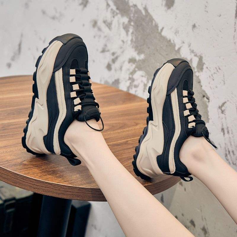 Women's Dad Sneakers for Spring and Autumn2025New Korean Style ins Trendy Thick-Soled Height-Increasing Autumn Versatile Sports Shoes