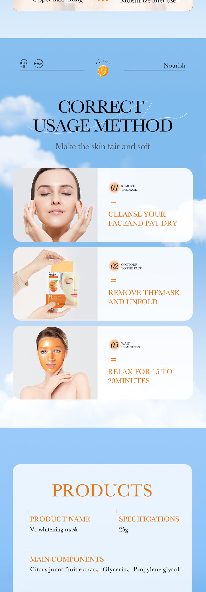 Facial Mask25g SADOER Aloe Vera VC Moisturizing and Rejuvenating Face Mask Sheet Pack for Cross-Border Wholesale