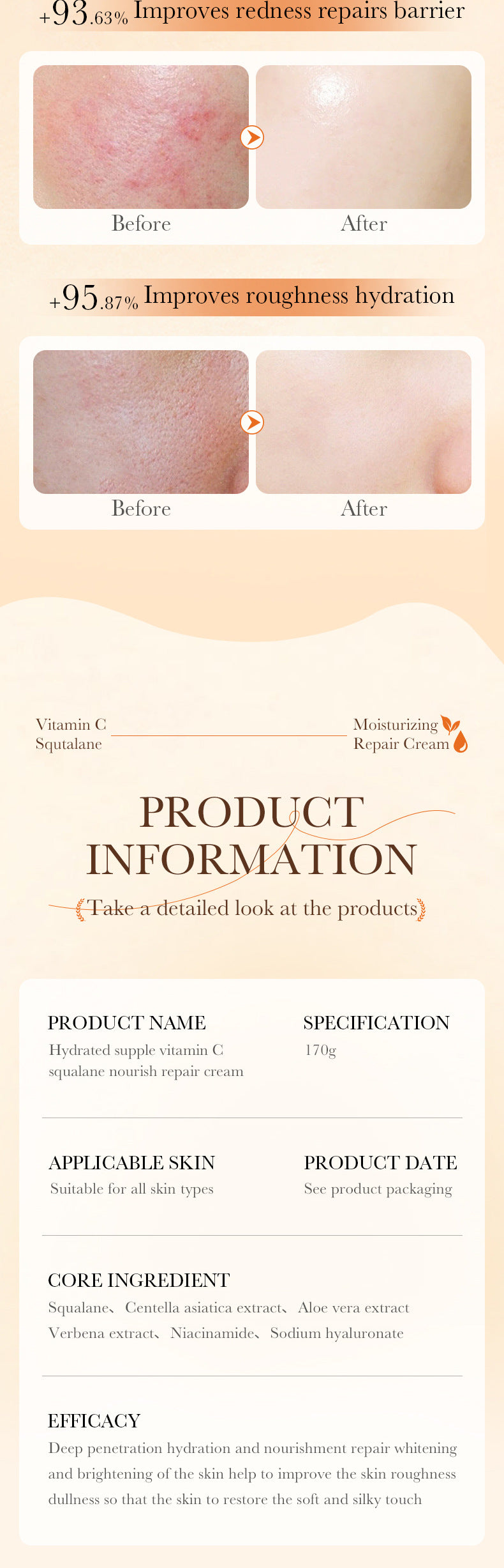 Repair cream170g SADOER Vaseline Vitamin C Hydrating and Moisturizing Face Cream Cross-Border Wholesale