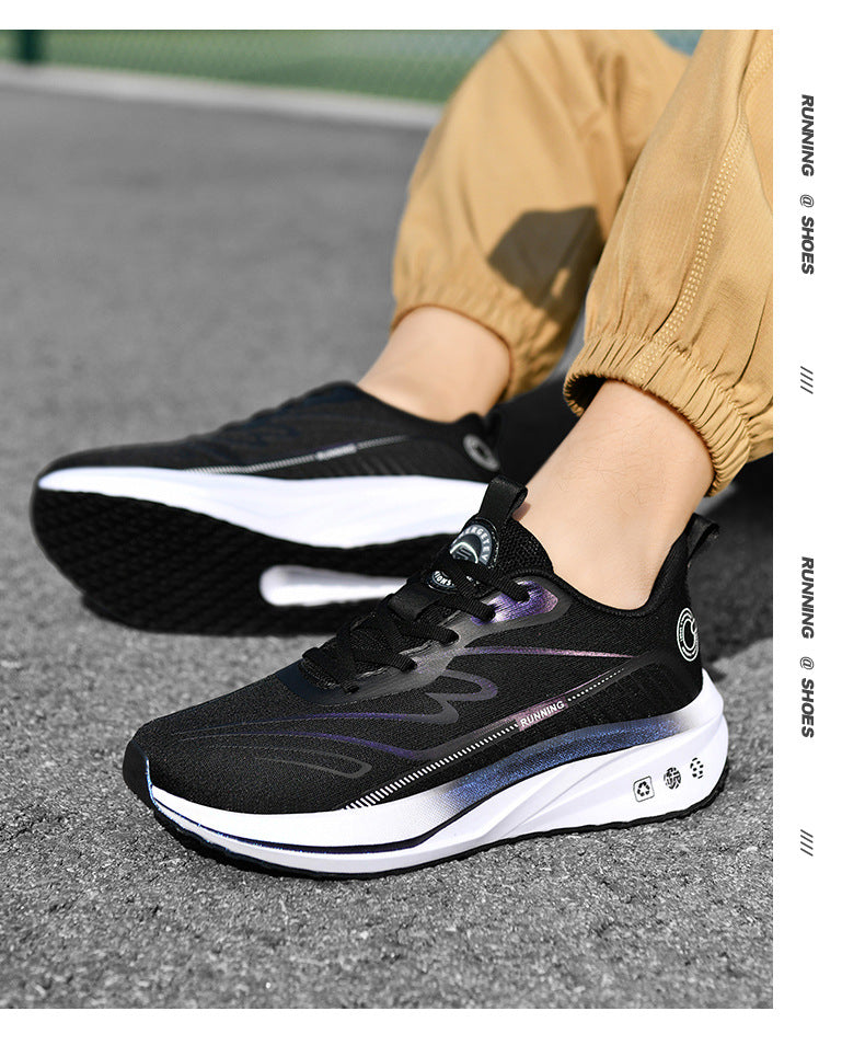 Spring New Ultra-Light Carbon Plate Sports Shoes Large Size Shock Absorption Breathable Running Shoes Racing Sports Soft Sole Men's Shoes