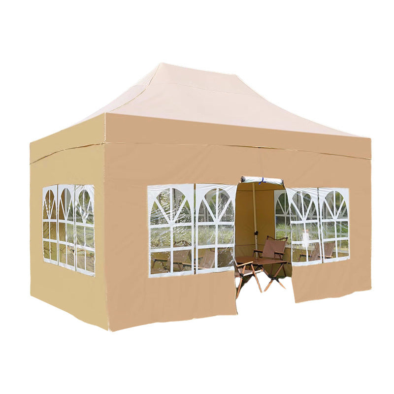 Outdoor Market Stall Four-Corner Tent with Enclosure Windproof and Warm Night Market Foldable Four-Legged Rain Shelter Tent Umbrella