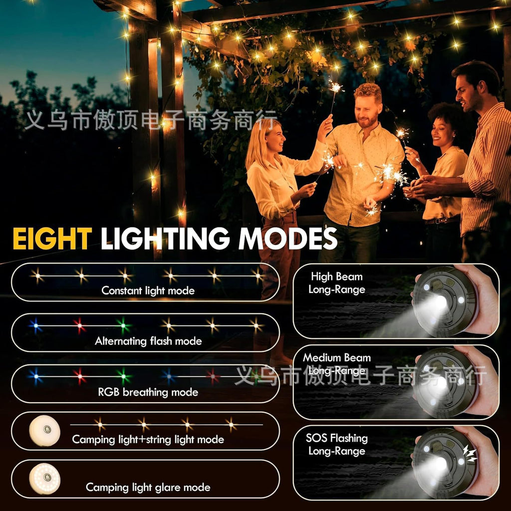 Outdoor Camping Light Camping Light Magnetic Tent Canopy Atmosphere Light Retractable Camp String Light Colorful Atmosphere Light Strip