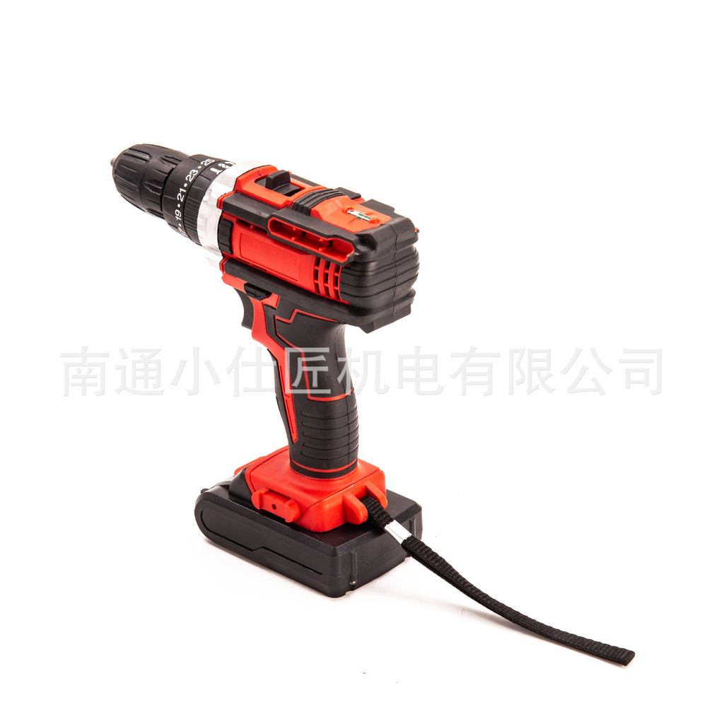 Dual-Speed Cordless Drill Brushless Cross-Border Model Brushless Impact Drill Dropshipping One Battery One Charger Plastic Case Drilling Tool