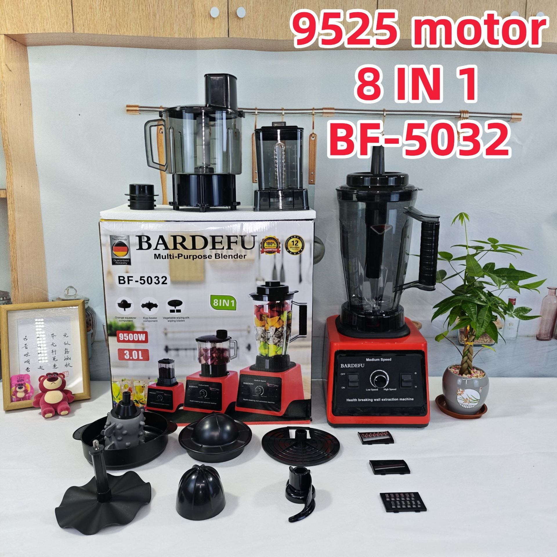 6in1blender Commercial Stainless Steel Blender Household Pure Copper Meat Grinder Ice Crusher Juicer Multi-Function