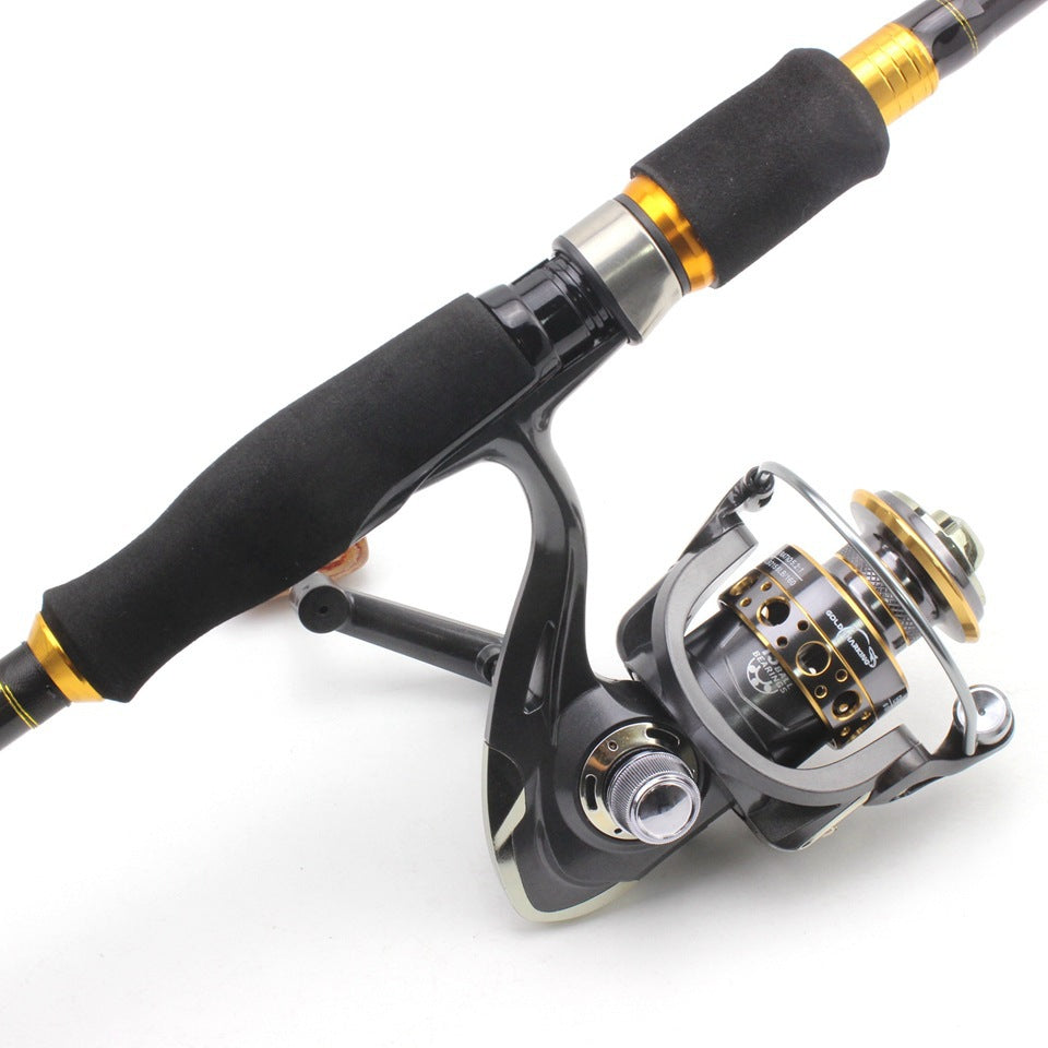 Wholesale Retractable Lure Rod Set Straight Handle Lure Spinning Reel Lure Bait Combination European and American Popular Fishing Gear