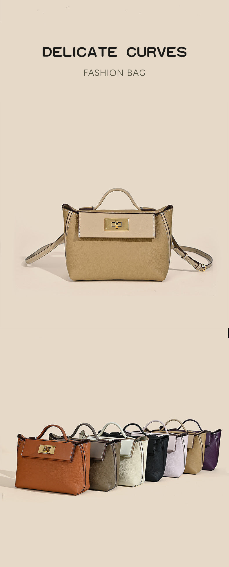 New European and American Style Kelly Bag Versatile Dumpling Bag High-Quality Texture Top Layer Fashion Women's Handbag Tote Shoulder Crossbody Bag