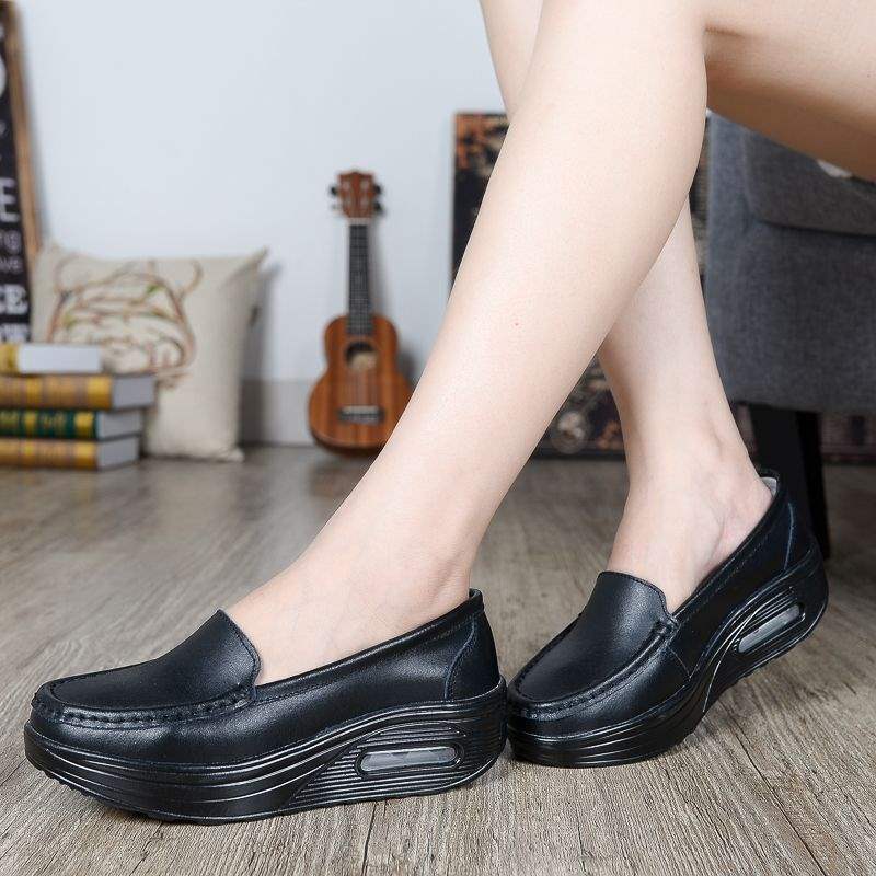 Summer Hollow Breathable Platform Shoes Thick Sole Nurse Shoes Mom Shoes Korean Style Wedge Waterproof Platform Rocking Shoes