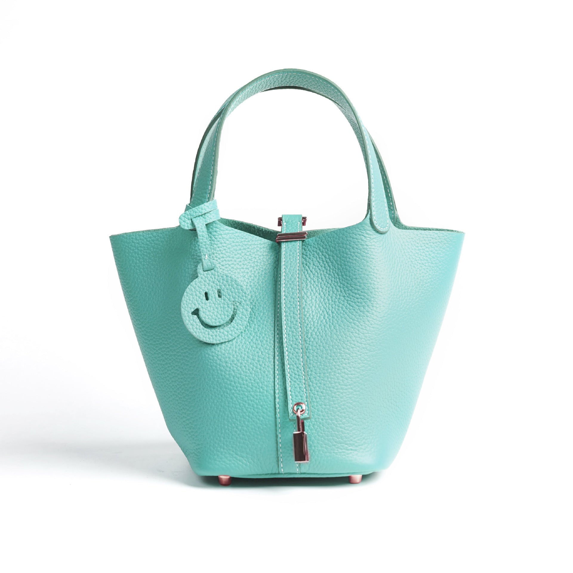 European and American New Hot-Selling Simple Women's Top Layer Cowhide Large Capacity Versatile Bucket Bag Handbag