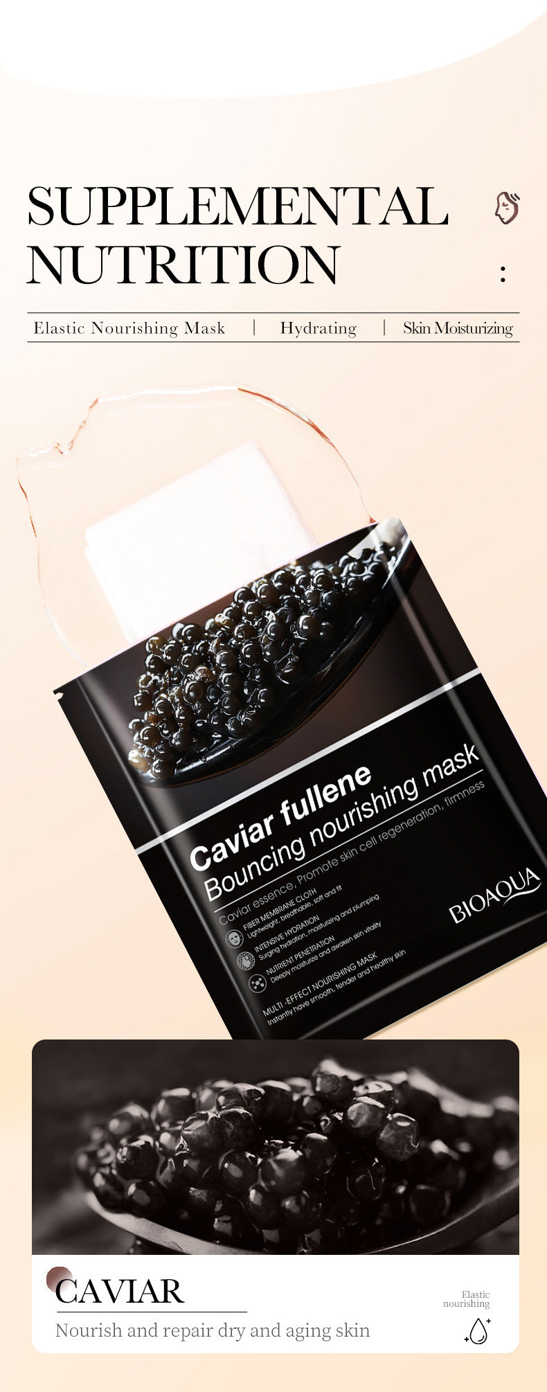 Full English Mask BIOAOUA White Truffle Moisturizing Caviar Nourishing Resurrection Grass Hydrating  Wholesale