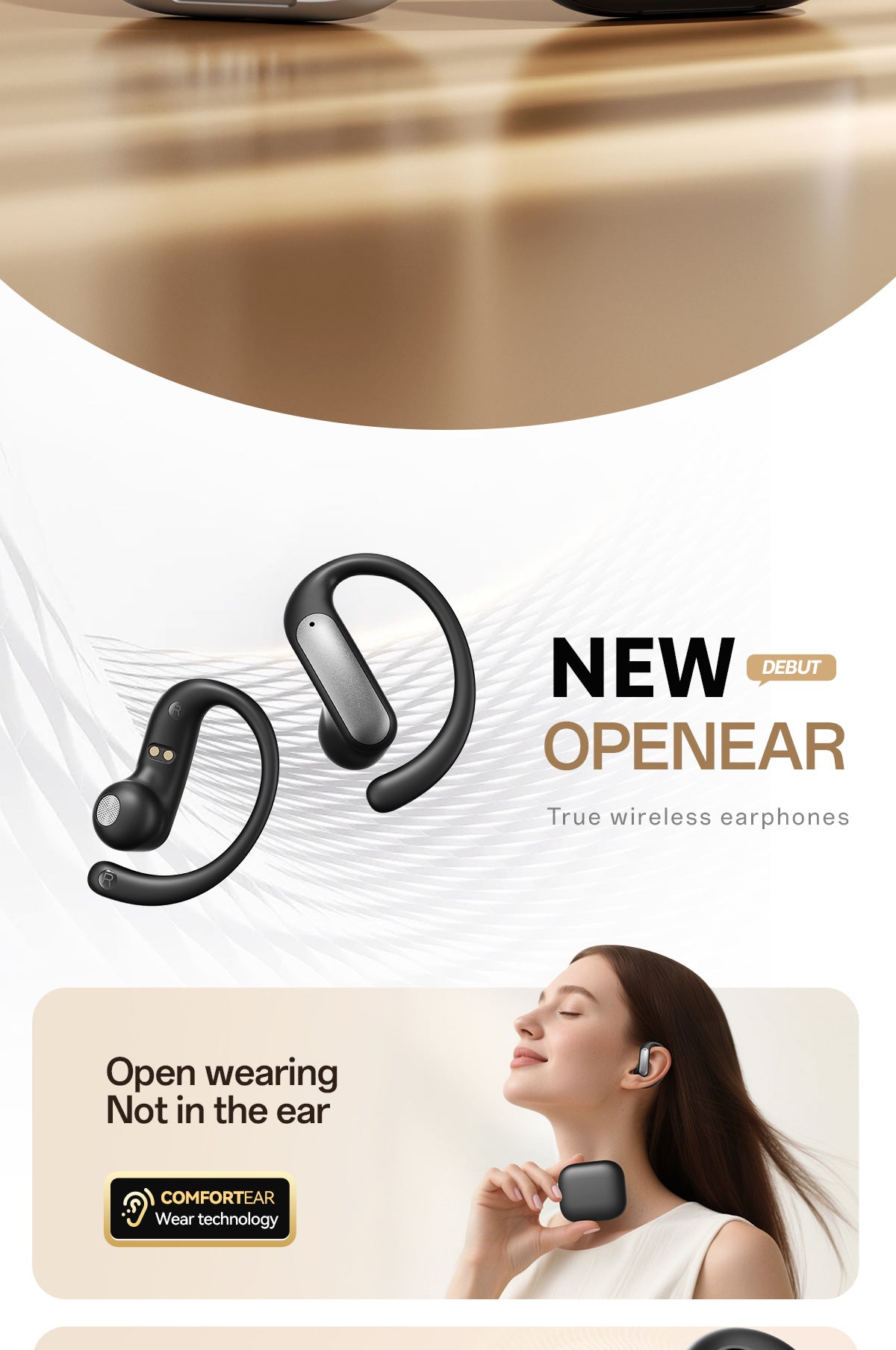 2025New M140Long Battery Life Ear-Hook Headphones Private Model High Appearance Long Battery Life Wireless Bluetooth Headphones