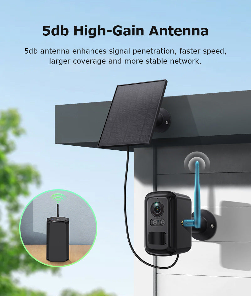 Private Model Wireless WiFi Repeater Solar Camera Combination Set HD Full Color Battery Camera