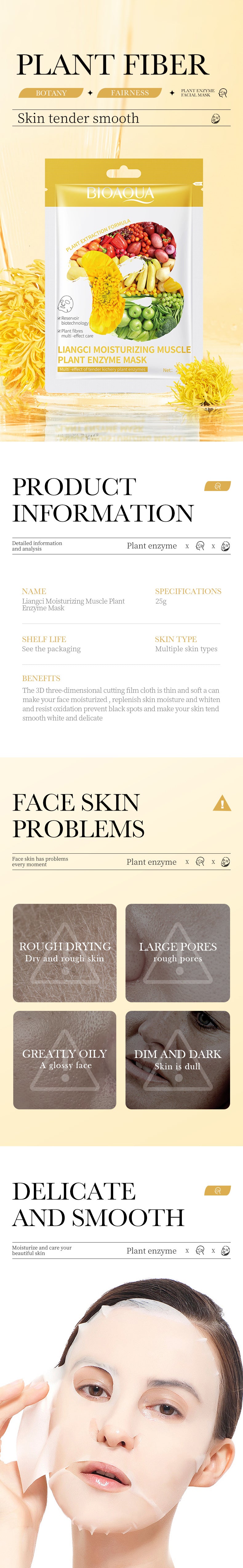 Plant Enzyme Mask25gBIOAOUA Hydrating and Moisturizing Tablets for Cross-Border Wholesale