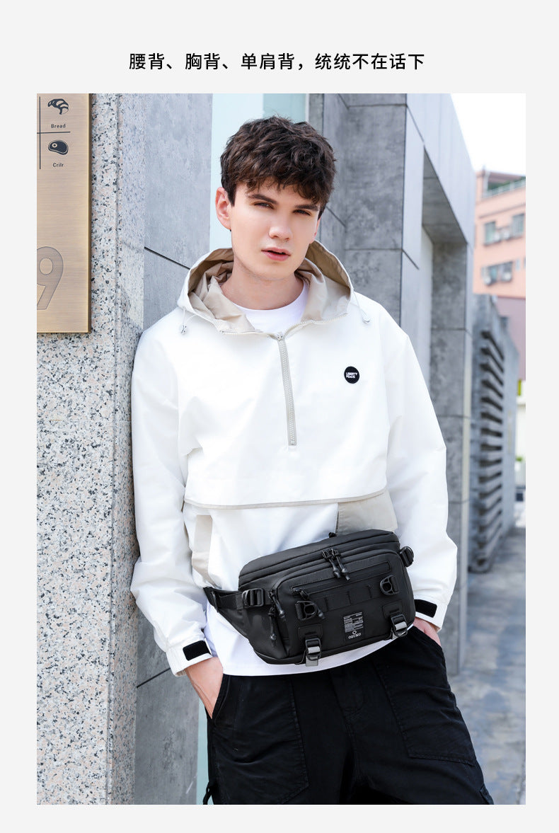 Men's Waist Bag Trendy Brand Crossbody Bag High-end Chest Bag Multi-functional Outdoor Portable Waterproof Men's Shoulder Bag