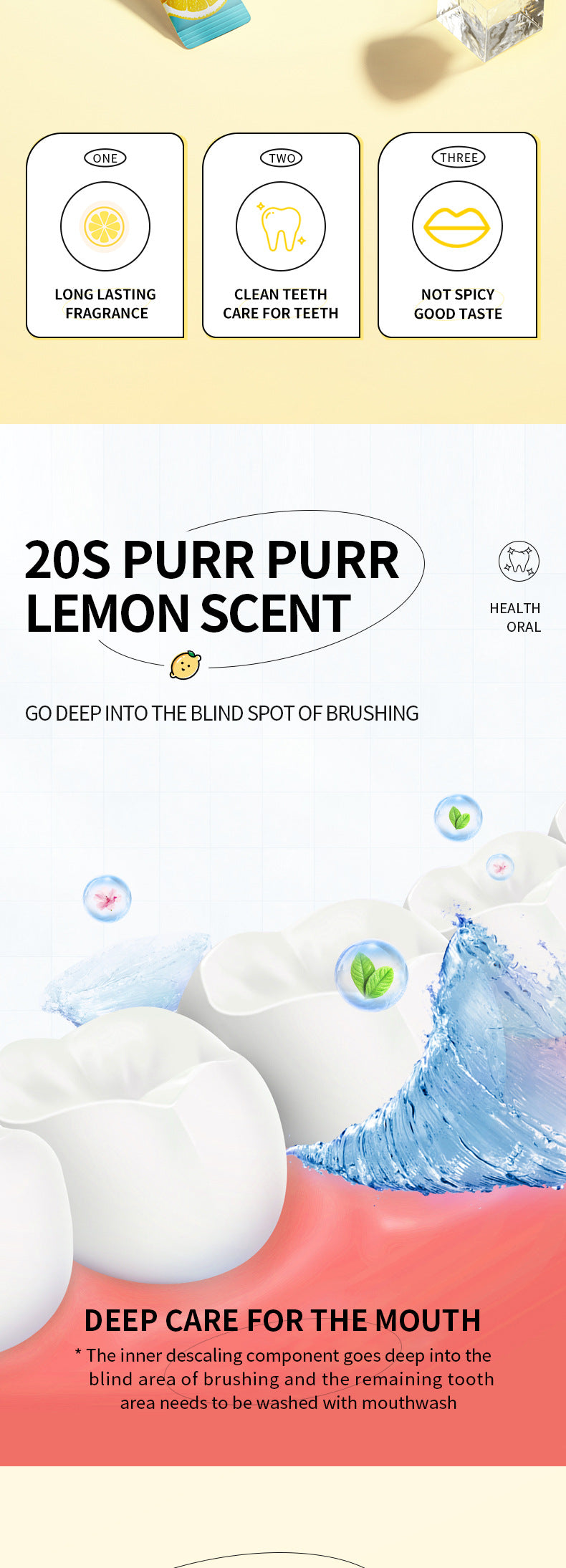 Cross-border Lemon Mouthwash Strips Oral Care Disposable Portable Cleaning Export Manufacturer Wholesale