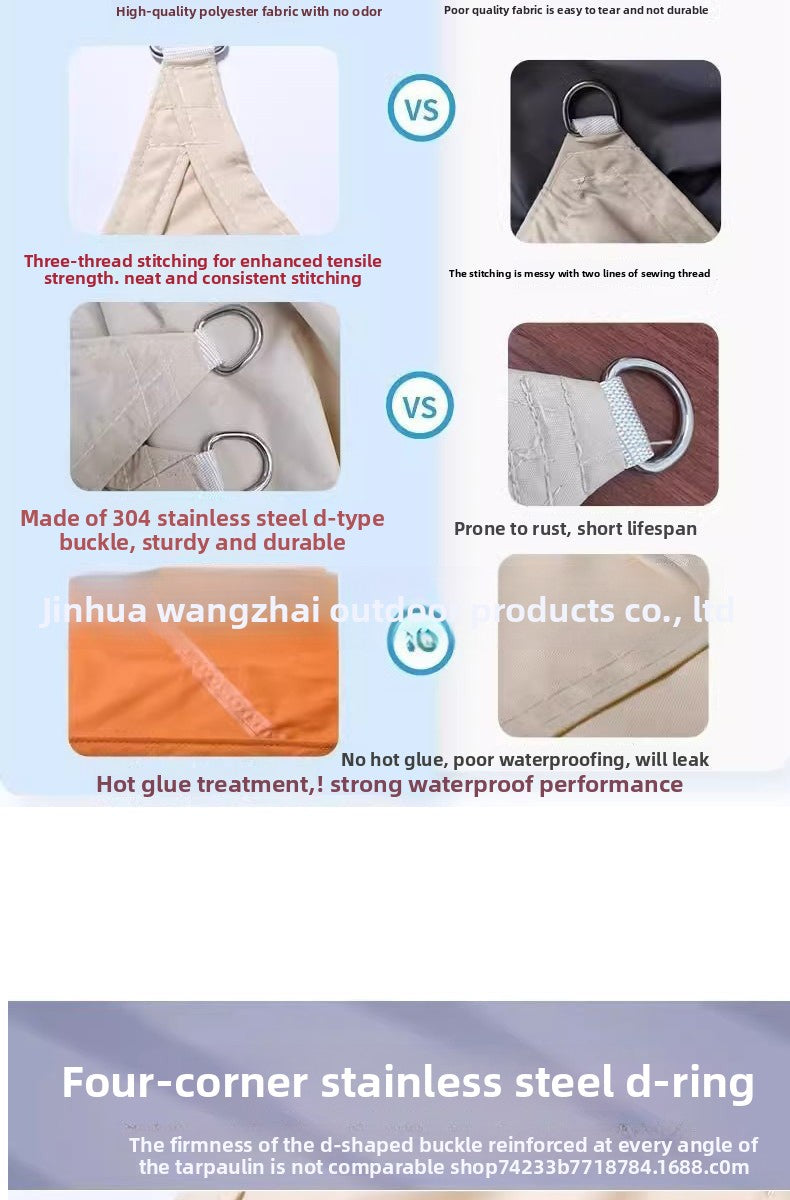 Outdoor Triangle Canopy Outdoor Courtyard Balcony Sunscreen Shade Sail3Sunshade Canopy Pool Landscape Rain Cover