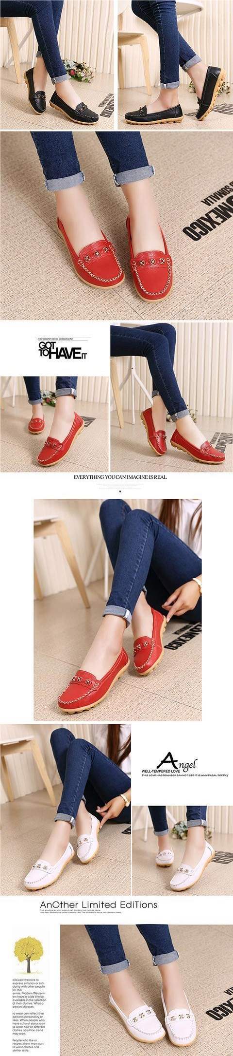 Leap Month Shoes Women's Shoes Soft Sole Casual Women's Leather Shoes Middle-aged and Elderly Mom Shoes Loafers Women's Slip-on Flats