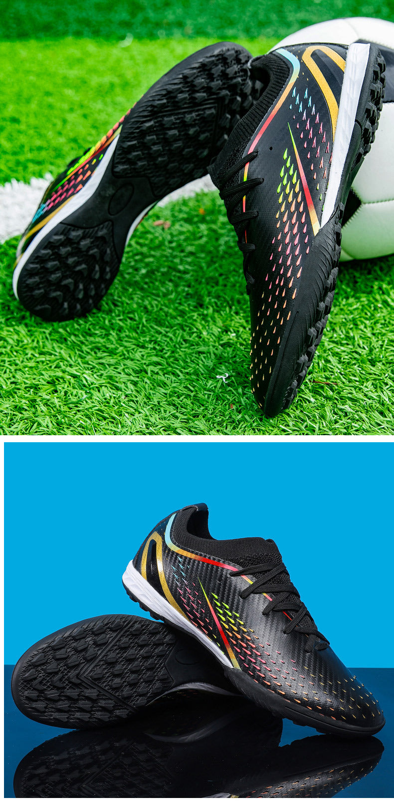 New Style Spike Soccer Shoes for Men, Students, Adults, Grass Training Long Spike Non-Slip Professional Competition Football Shoes