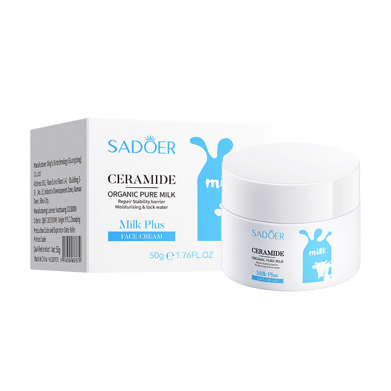 Milk Moisturizing Cream50g SADOER Ceramide Moisturizing and Rejuvenating Face Cream Cross-Border Wholesale