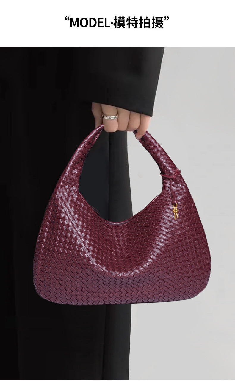 AliExpress Handmade Woven Women's Bag Large Capacity Handbag Korean Style Commuting Casual Manufacturer Wholesale
