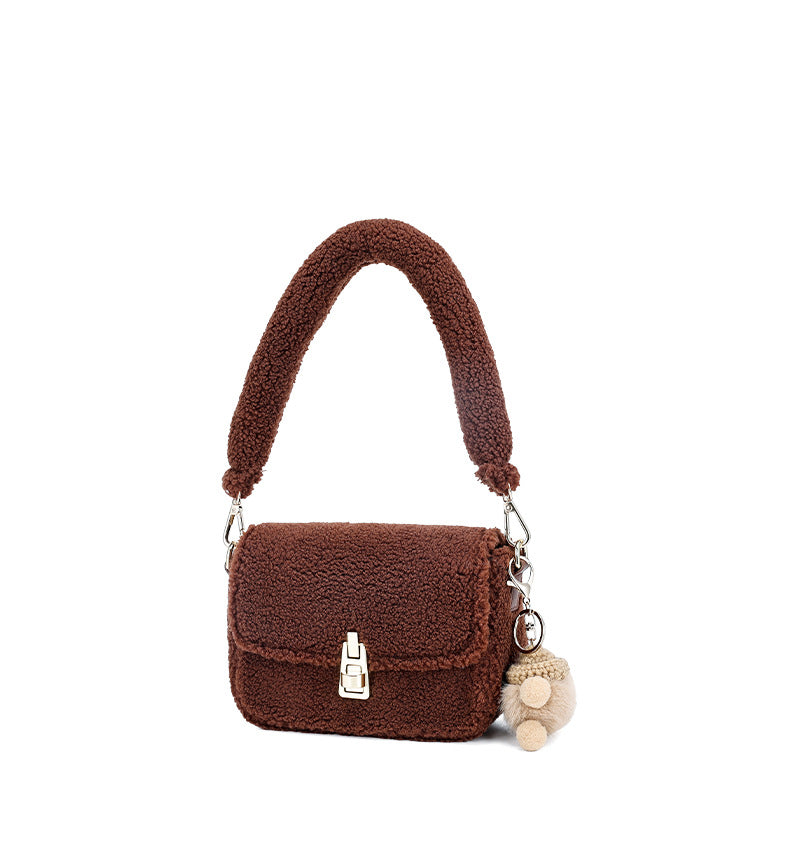 Korean Style Fashion Plush bsga Single Shoulder Crossbody Small Square Bag Cute Trendy European and American Hot-Selling Women's Bag Wholesale