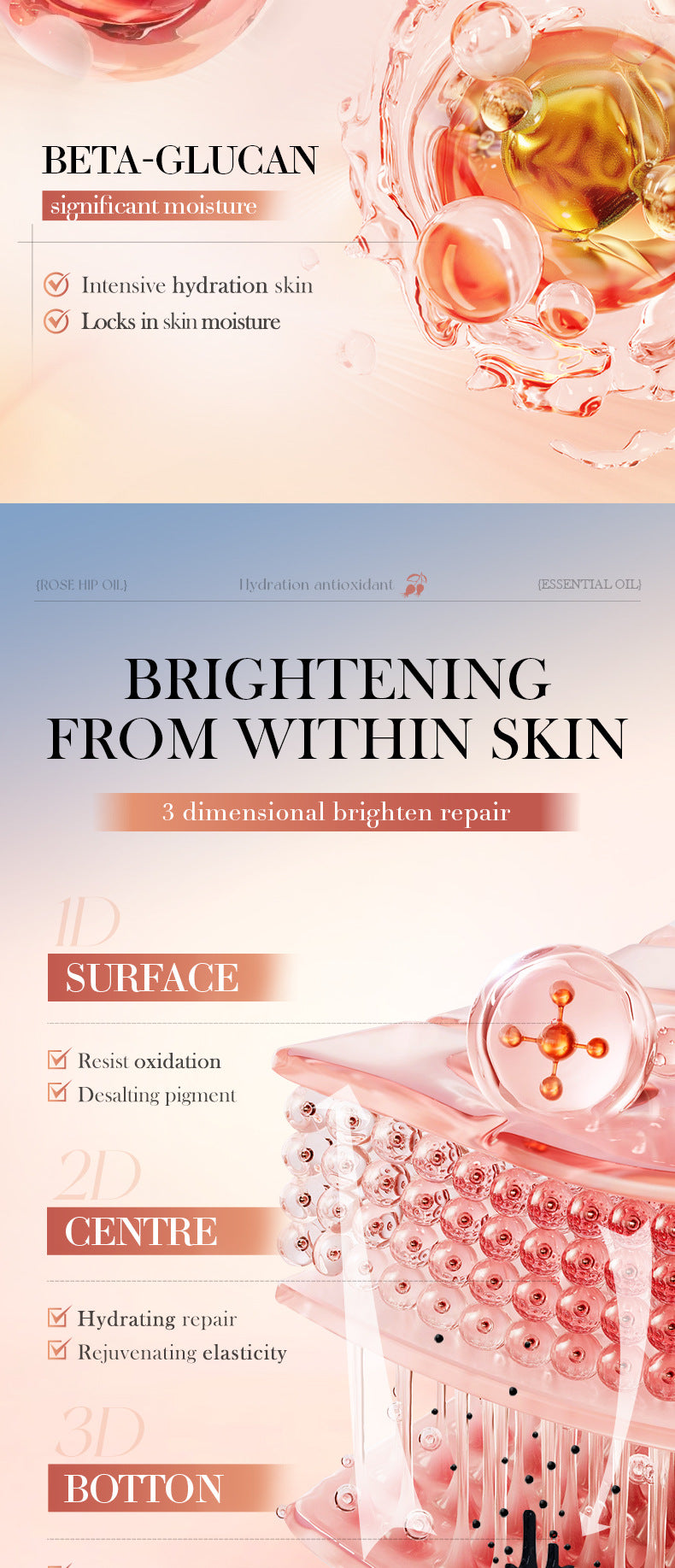 Rosehip Antioxidant Hydrating Essence SADOER Moisturizing facial essential oil cross-border foreign trade wholesale