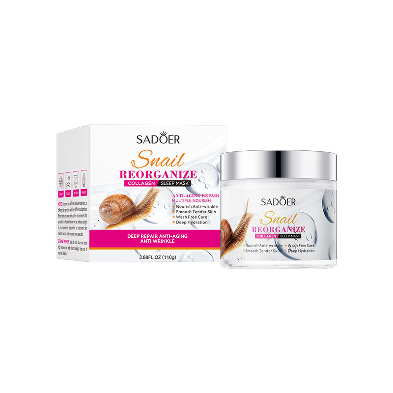 Snail Sleeping Mask SADOER Collagen Moisturizing and Nourishing No-Rinse Mud Mask Cross-Border Wholesale