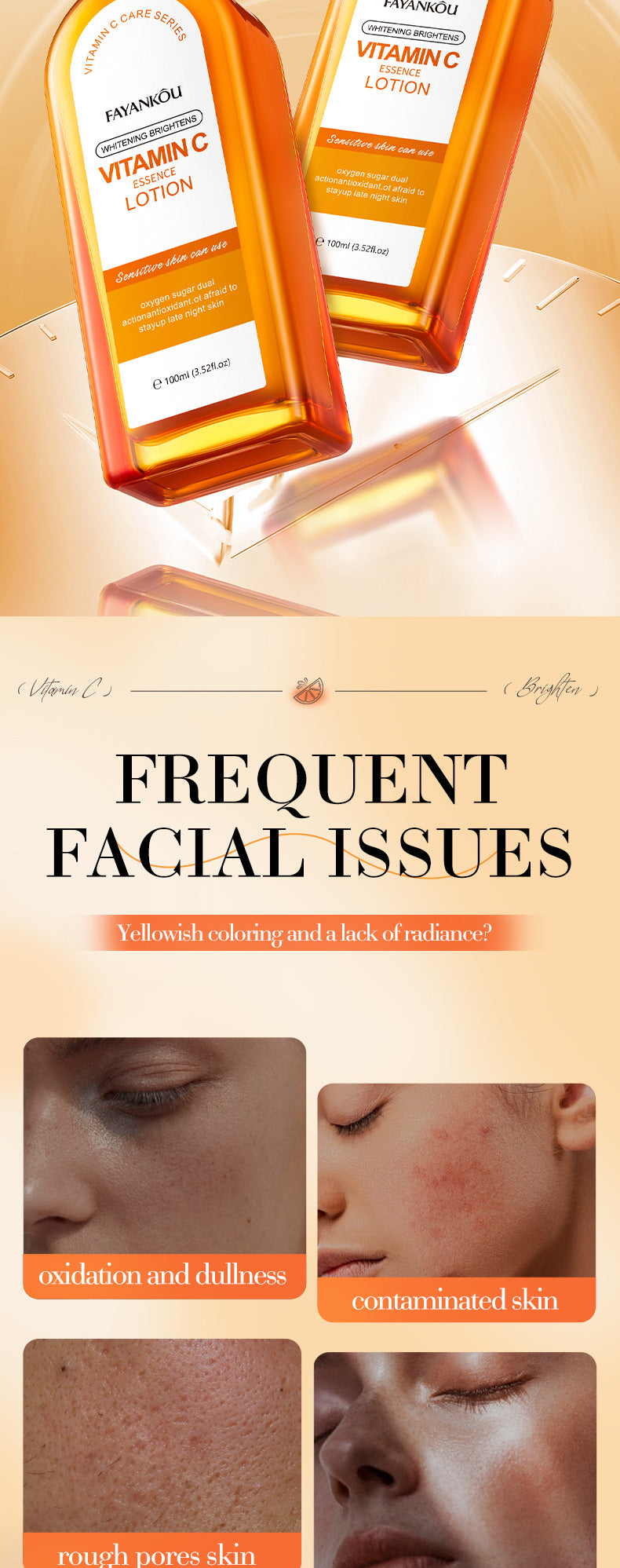 VC Whitening and Brightening Essence Lotion FAYANKOU Moisturizing lotion cross-border foreign trade wholesale