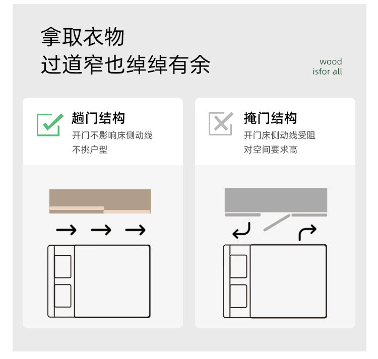 Solid Wood Sliding Door Bedroom Wardrobe Italian Minimalist Black Glass Door Modern Simple High-Grade Oak Storage Closet