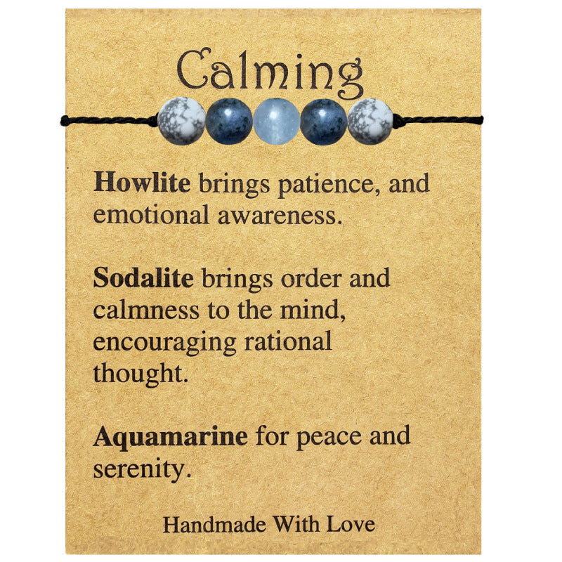 Handmade Knot Braided Bracelet Stone Beaded Tiger Eye Map Stone Couple Gift Stretchable Braided Bracelet