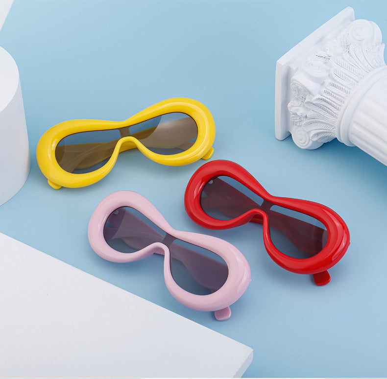 Europe and America Y2K Sunglasses for Women Trendy One-Piece Sunglasses Party Quirky Street Style Fashion Women's Glasses Wholesale