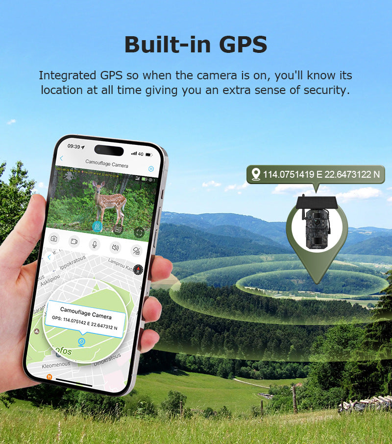 Camouflage4G Install Solar Camera Hunting300Wan Gaoqing GPS Positioning Infrared Night Vision Remote Camera