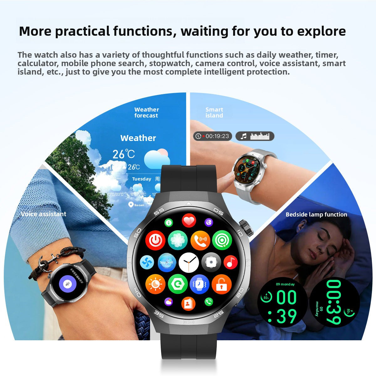 Watch5 Max Smart Watch1.52inch Bluetooth Call, Heart Rate Monitor, Pedometer, Sleep Monitoring, Waterproof, Shockproof, Dustproof Sports