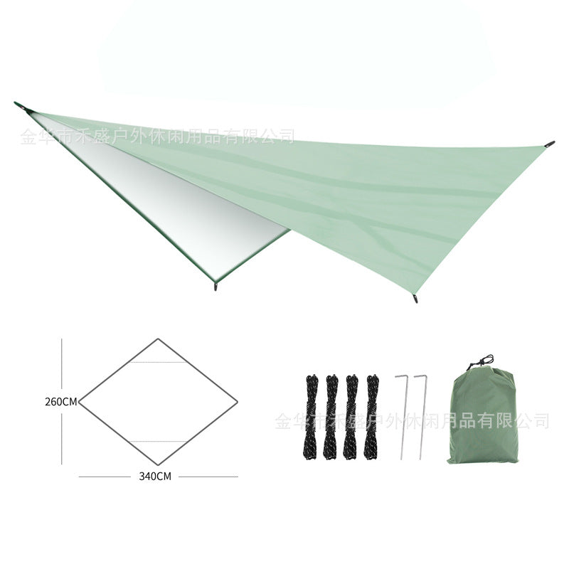 Outdoor Diamond-Shaped Canopy Hammock Sunshade Waterproof Sun Protection Portable Patio Garden Sunshade Sail