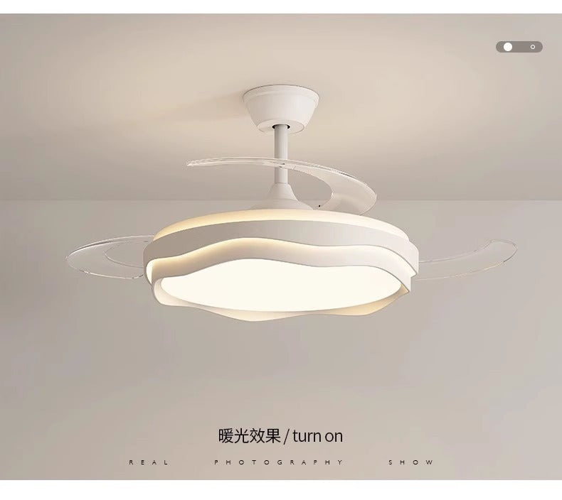 Invisible Fan Light Full Spectrum Eye Protection High Wind Power Silent Modern Simple Hall Bedroom Room Restaurant Ceiling Fan Light